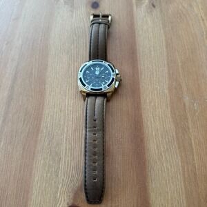 Andrew Marc Mens Chronograph Watch Gold Brown Leather A11007TP03